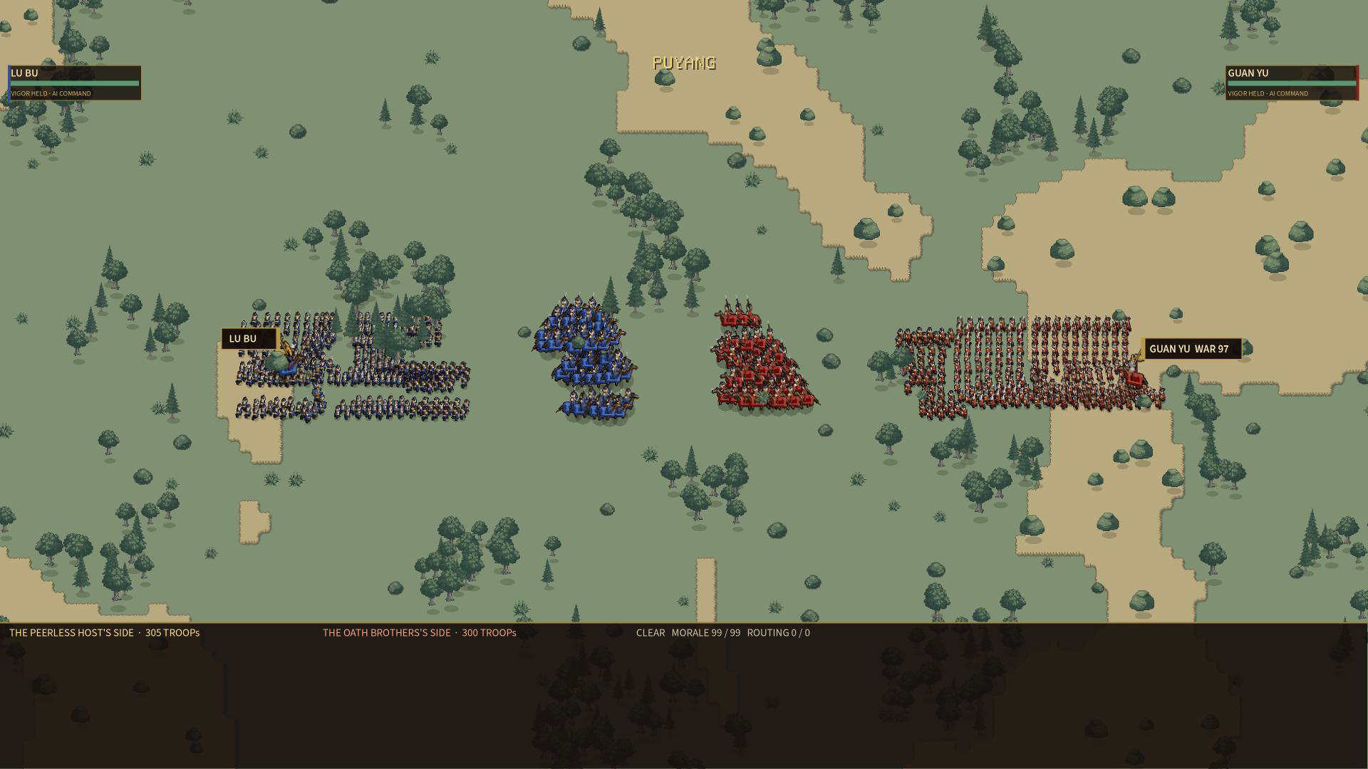 Mass field battle with formations and officer command